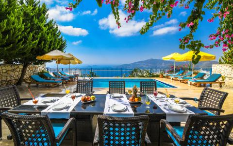 Villa Helios Kalkan Kördere Mevkiinde, Deniz Manzaralı, Özel Havuzlu Villa, Merkeze Yakın Villa.