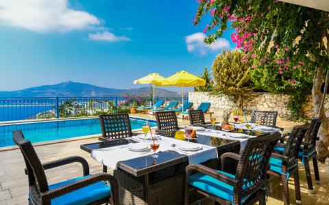 Villa Helios Kalkan Kördere Mevkiinde, Deniz Manzaralı, Özel Havuzlu Villa, Merkeze Yakın Villa.